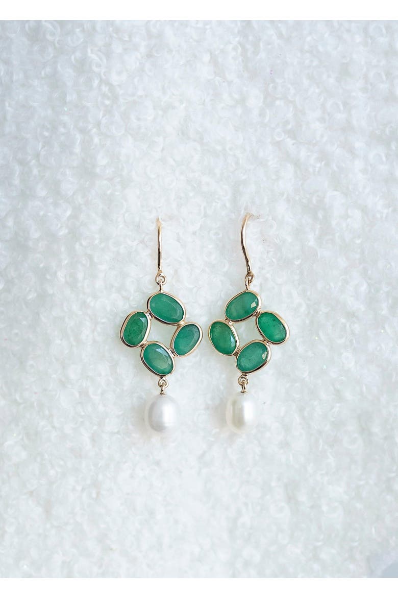 Royal Garden Earrings, Alternate, color, Emerald