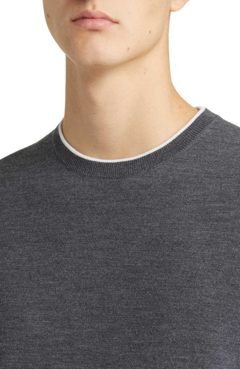 Theory Arnaud Tipped Merino Wool Blend Crewneck Sweater, Alternate, color, 