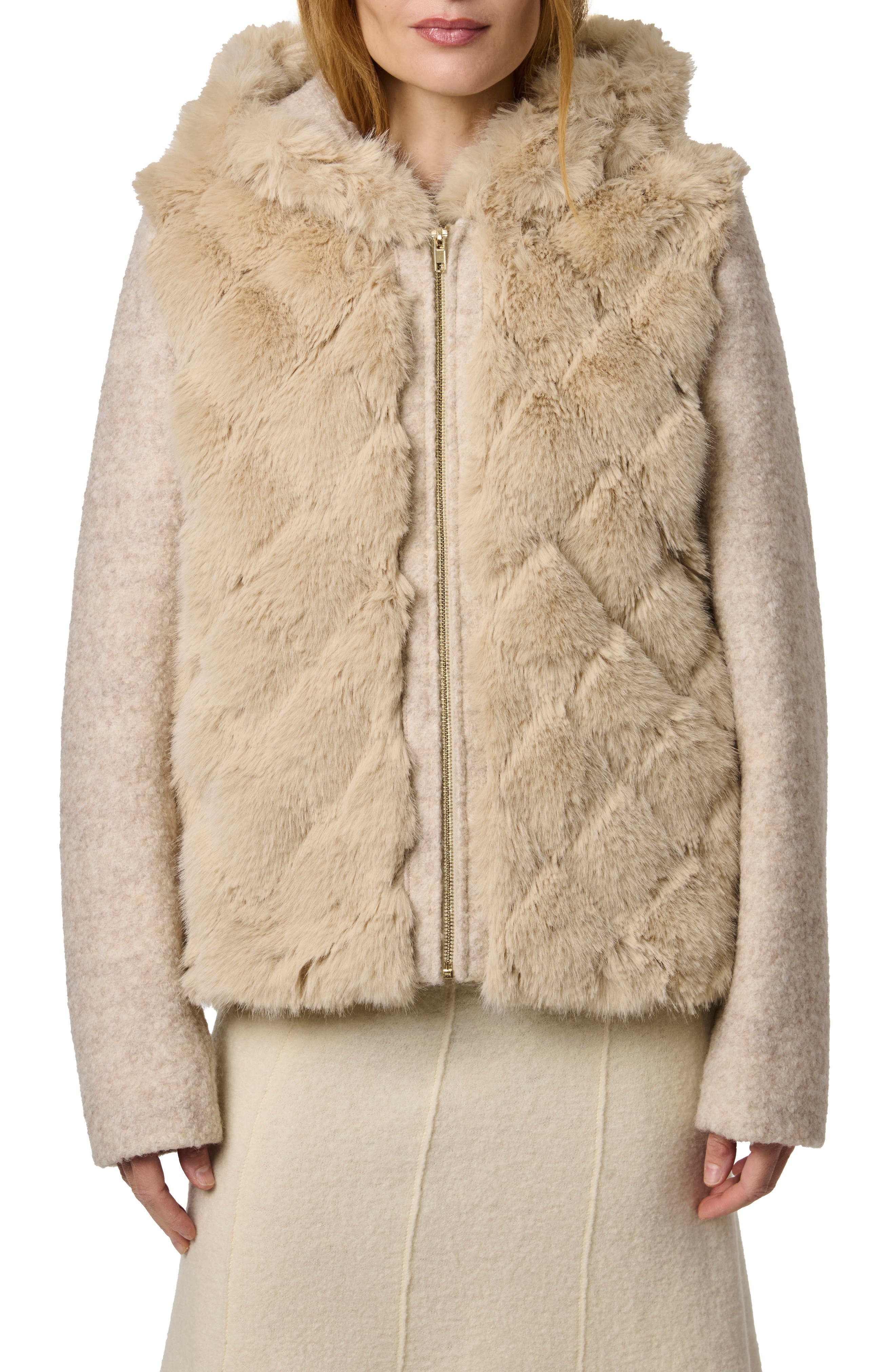 Bernardo Darien Faux Fur & Bouclé Jacket