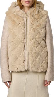 Bernardo Darien Faux Fur & Bouclé Jacket