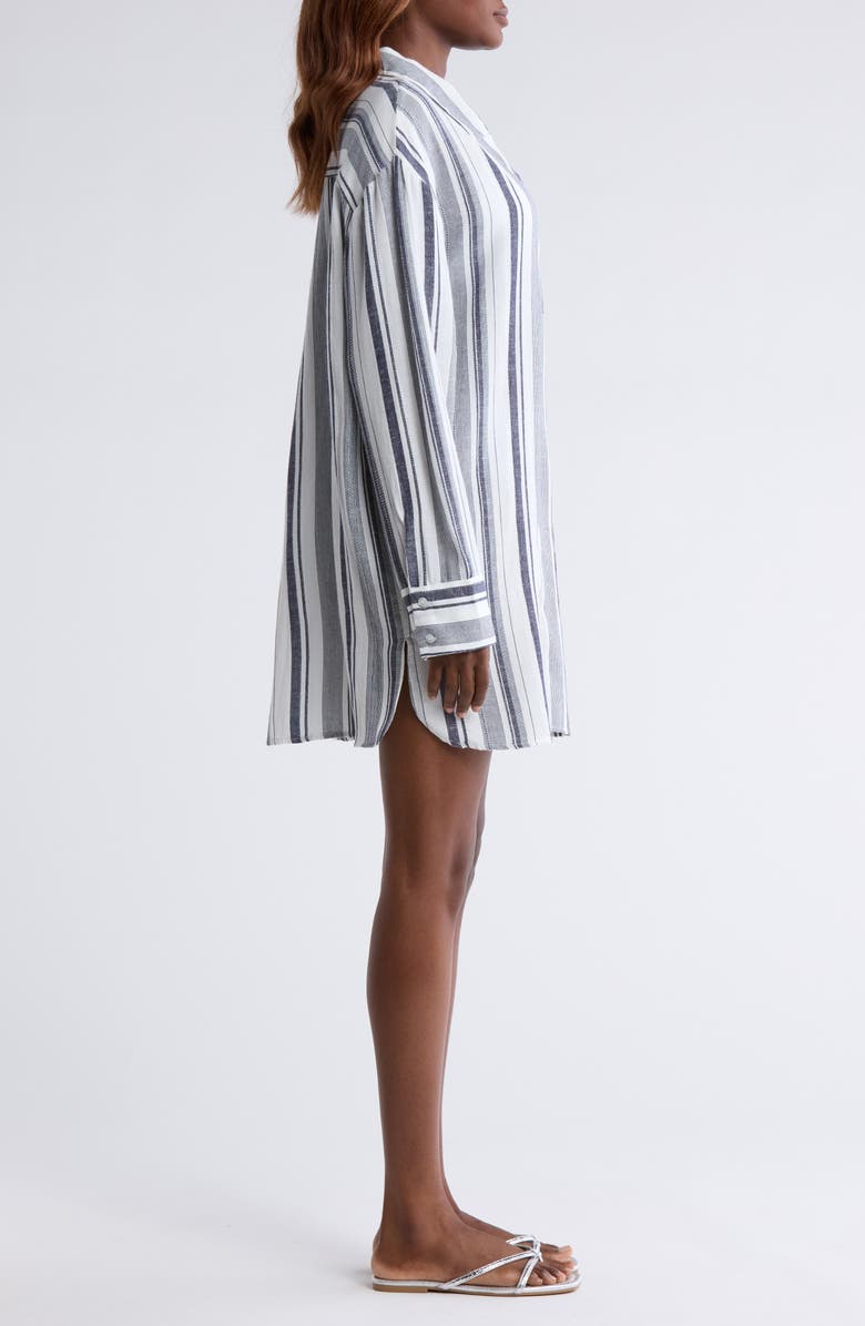 Nordstrom Oversized Cover-Up Shirt, Alternate, color, Navy Stripe