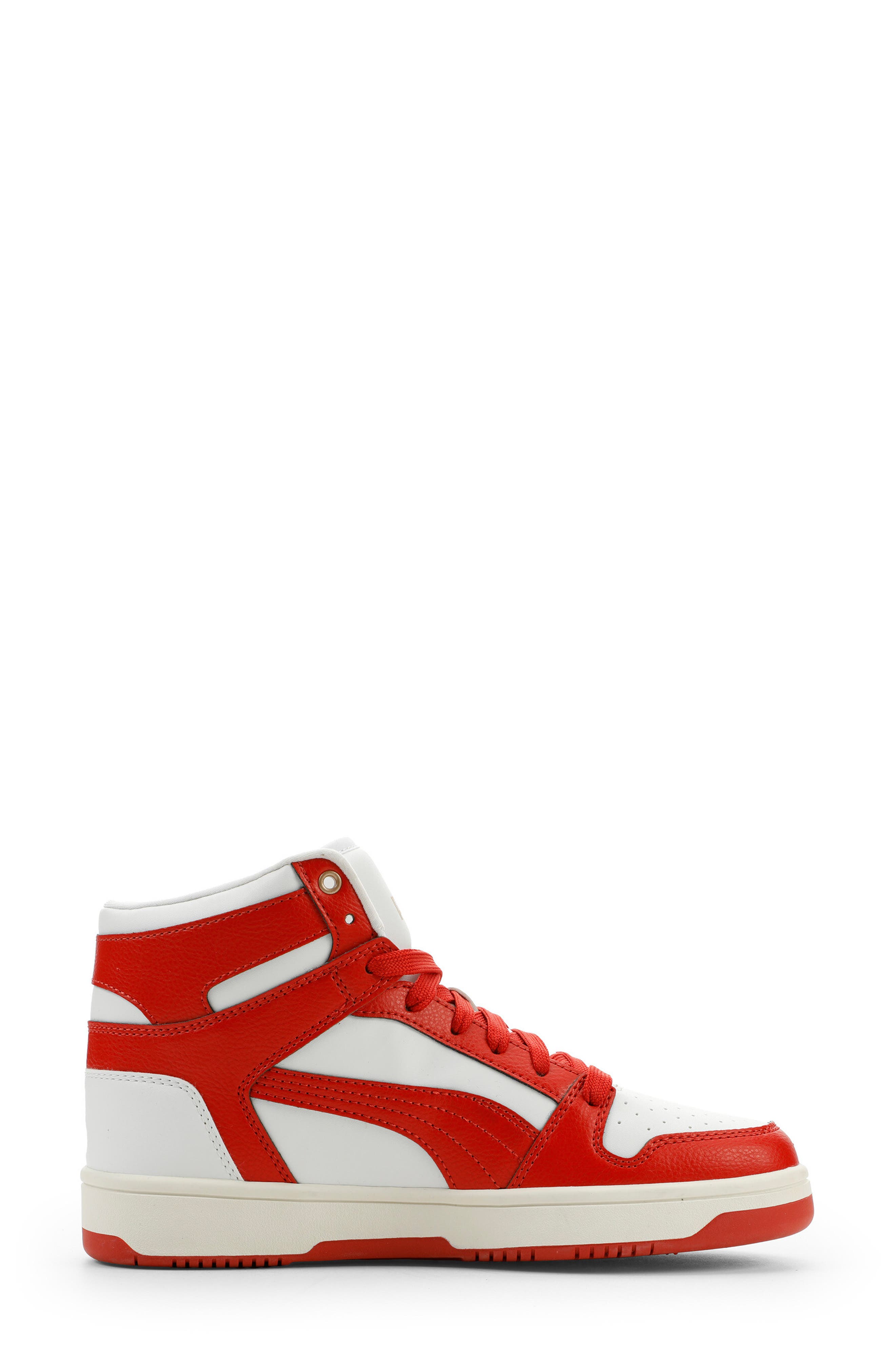 PUMA Rebound Layup High Top Sneaker, Alternate, color, Puma White/ Apple/ Gold