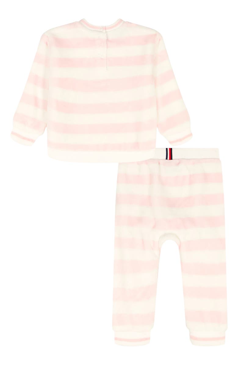 Tommy Hilfiger Silky Faux Shearling Pullover & Leggings Set, Alternate, color, Pink