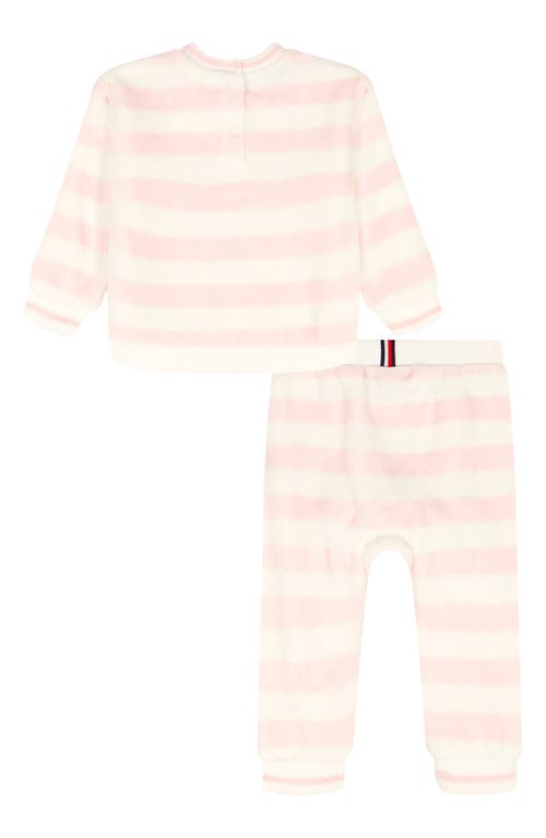 Tommy Hilfiger Silky Faux Shearling Pullover & Leggings Set In Pink