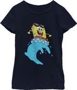 SpongeBob SquarePants Girl's SpongeBob SquarePants Cool Surfing Waves Graphic T-Shirt