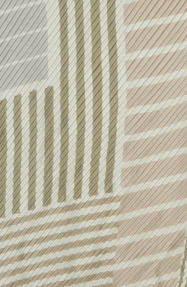 NORDSTROM RACK Pleated Satin Scarf, Alternate, color, Brown- Pink Linear