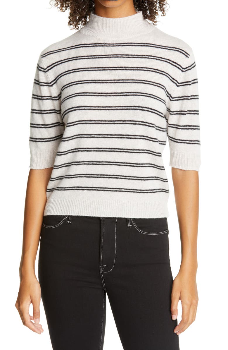 FRAME Stripe Wool & Cashmere Crop Sweater, Main, color, 