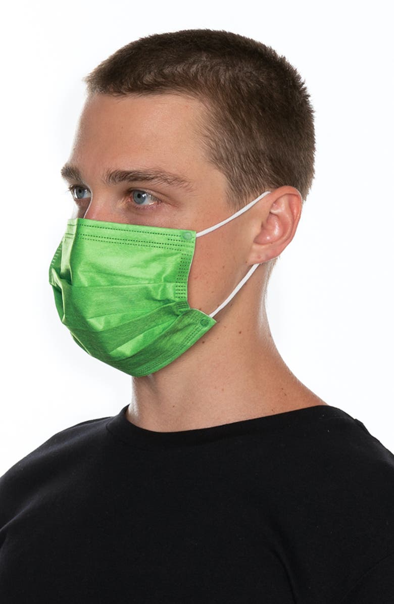 Medipop 5-Pack Adult Disposable Pleated Face Masks, Alternate, color,