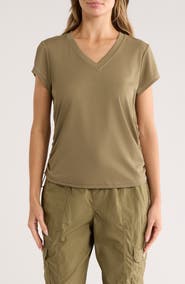 DKNY Side Ruched Tech T-Shirt