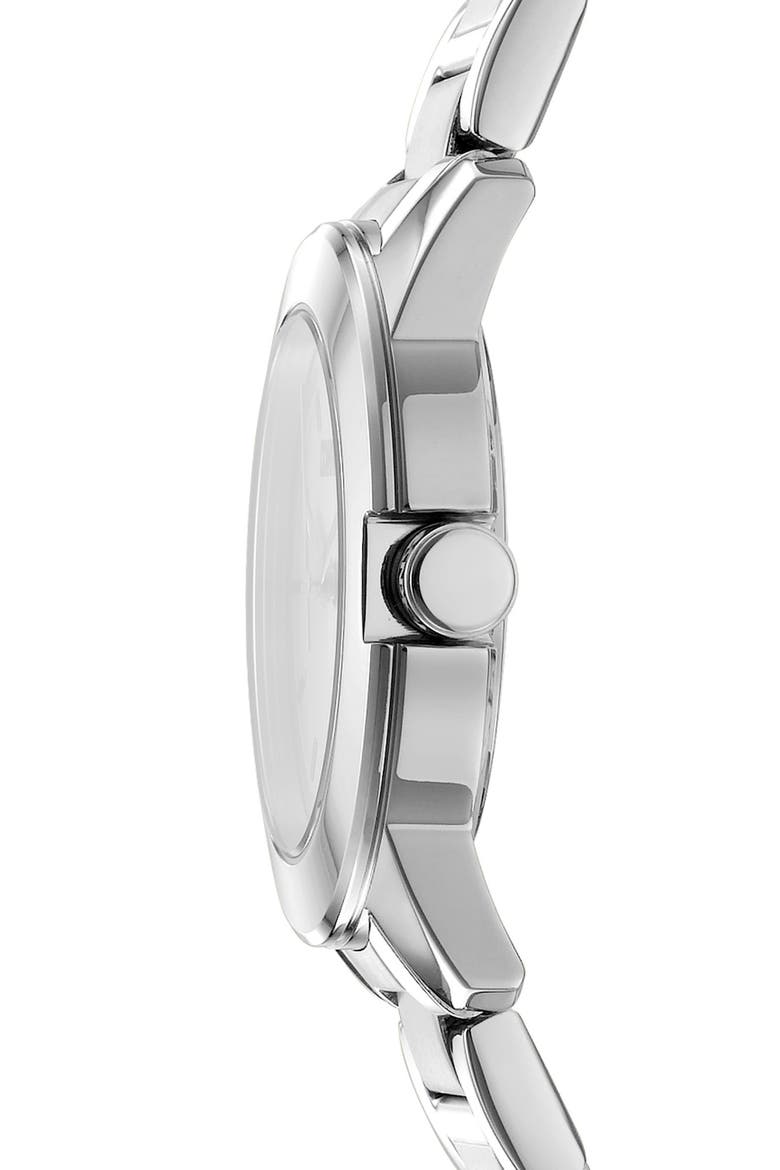 Three Hand Quartz Bracelet Watch, 32mm, Alternate, color, SILVER