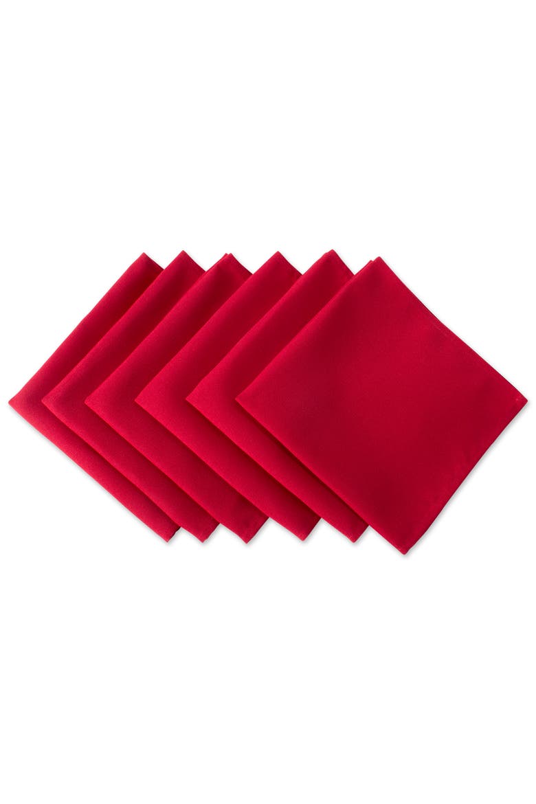 Red Polyester Napkin Set/6, Main, color, Red