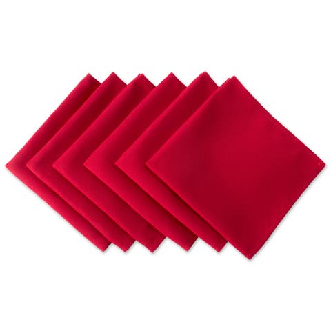 Red Polyester Napkin Set/6