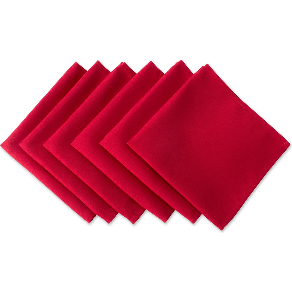 Dii Red Polyester Napkin Set/6