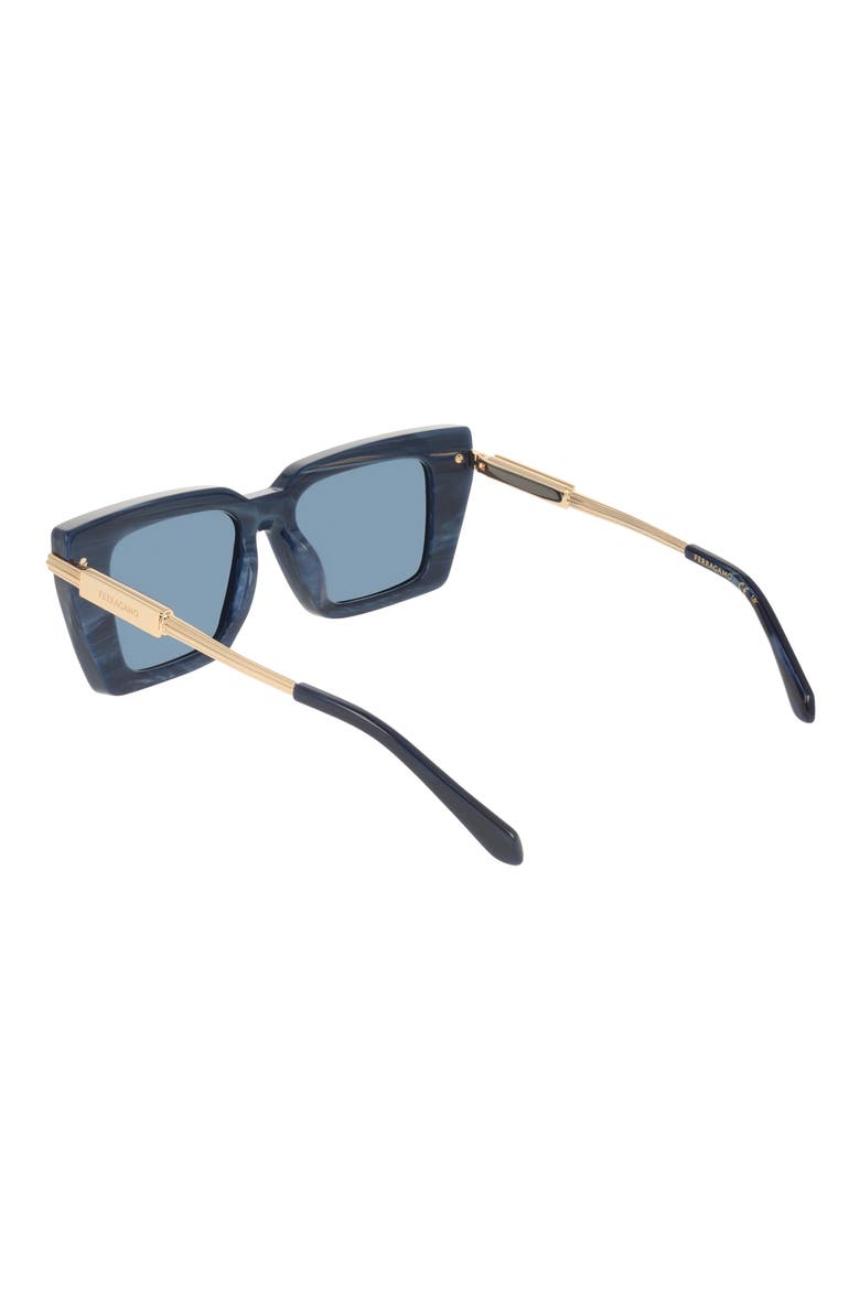 52mm Rectangular Sunglasses, Alternate, color, BLUE HORN