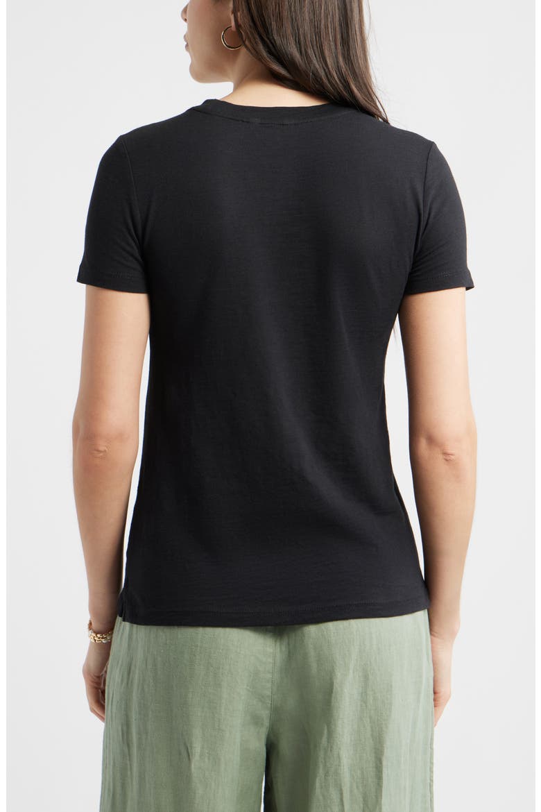 Cotton Blend Crewneck T-Shirt, Alternate, color, BLACK