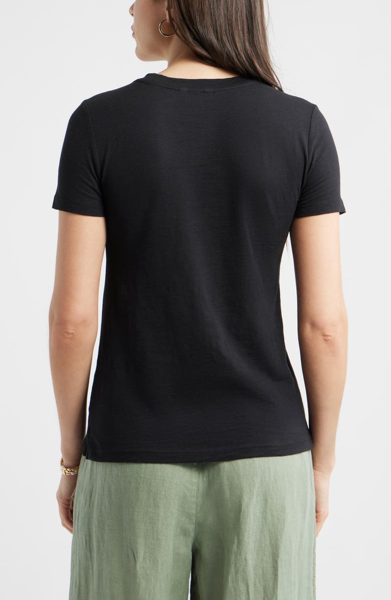 Caslon<sup>®</sup> Cotton Blend Crewneck T-Shirt, Alternate, color, Black