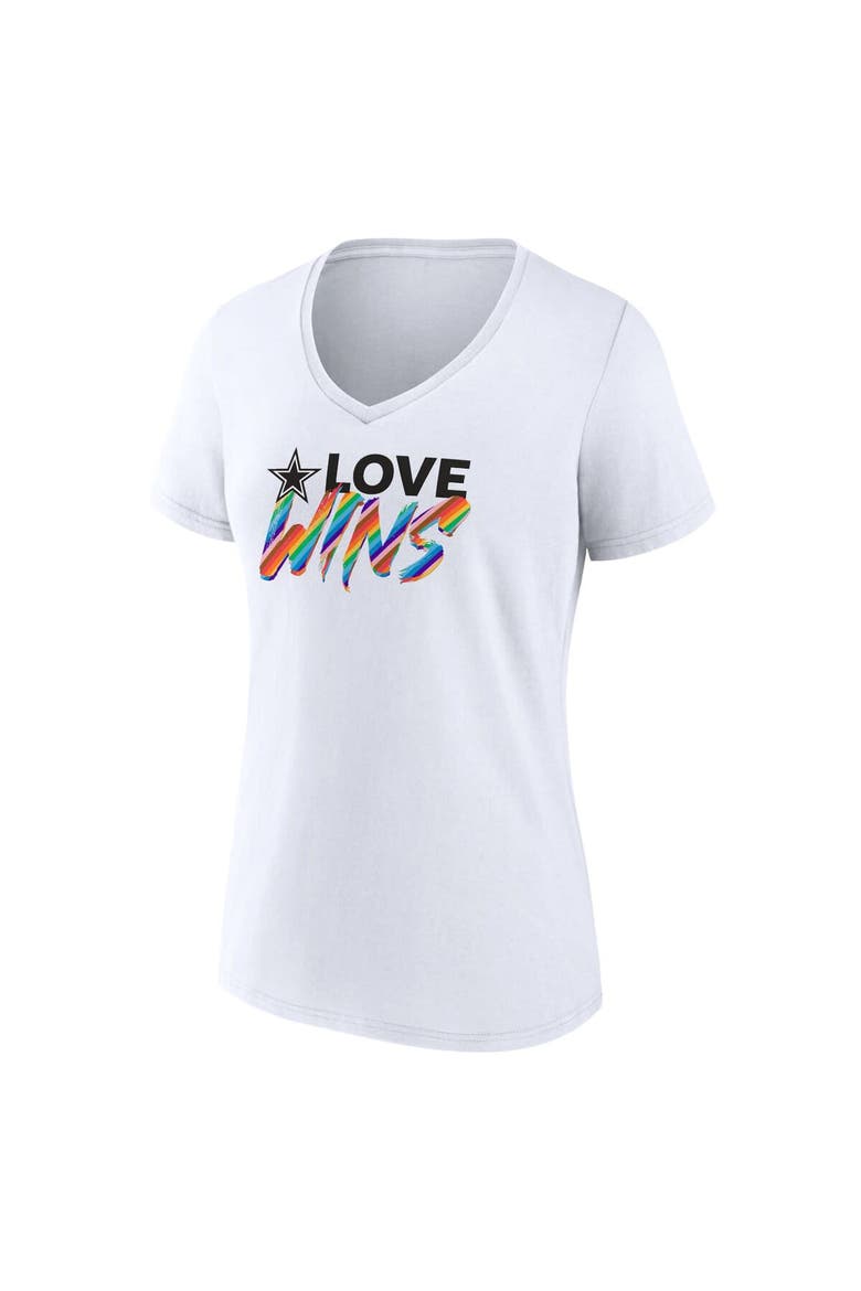 Women's Fanatics Branded White Dallas Cowboys Love Wins V-Neck T-Shirt, Alternate, color, White