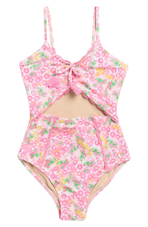 Kids' Front Cutout One-Piece Swimsuit (Big Kid)
