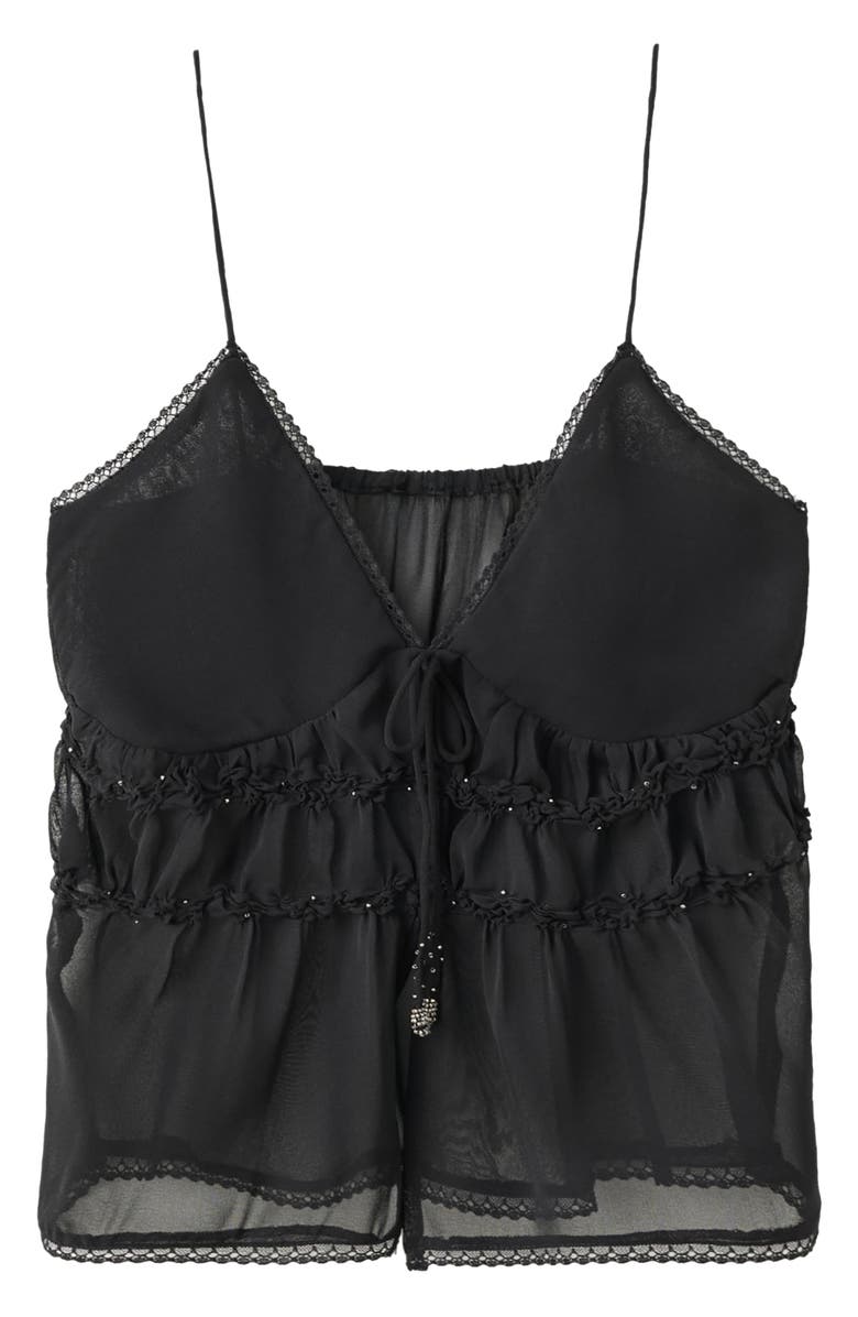 MANGO TEEN Beaded Camisole, Alternate, color, Black