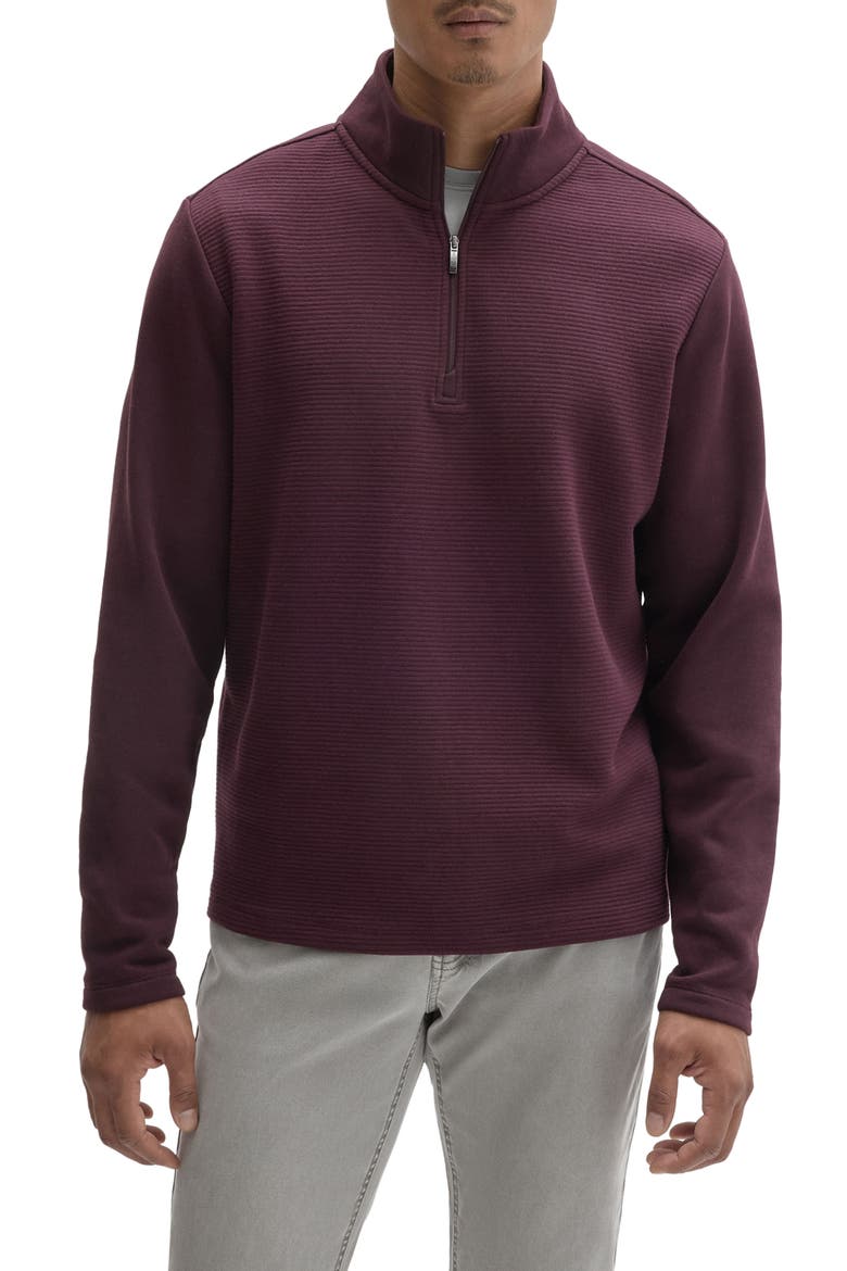 Quinson Quarter Zip Sweater, Main, color, DEEP BORDEAUX