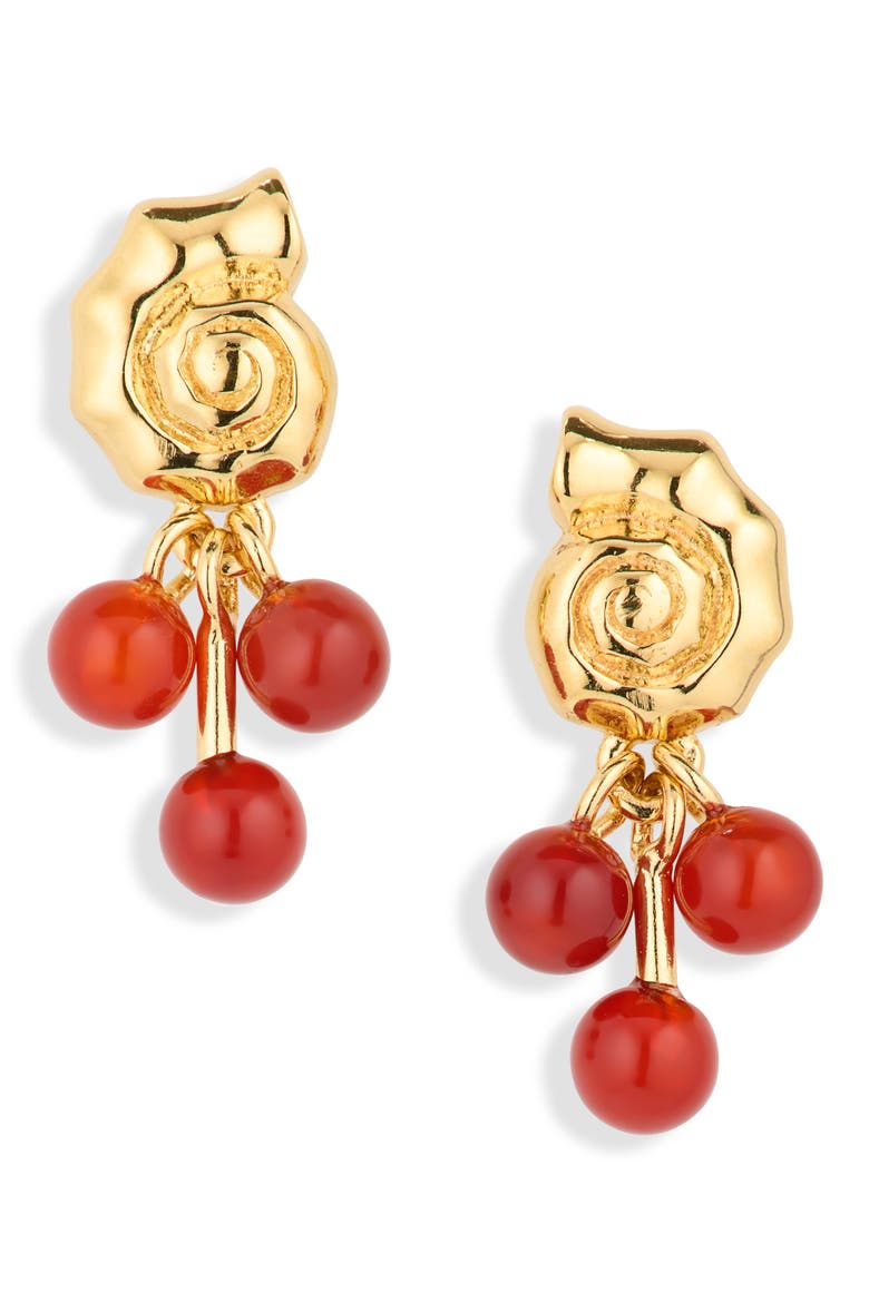 Demi-Fine Beaded Cluster Shell Stud Earrings, Main, color, 14K GOLD