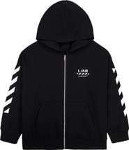 Off-White Kids' Diag Full Zip Graphic Hoodie