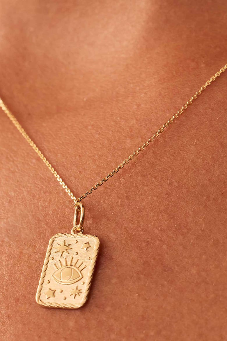 14K Yellow Gold Evil Eye Pendant Charm, Alternate, color, Yellow Gold