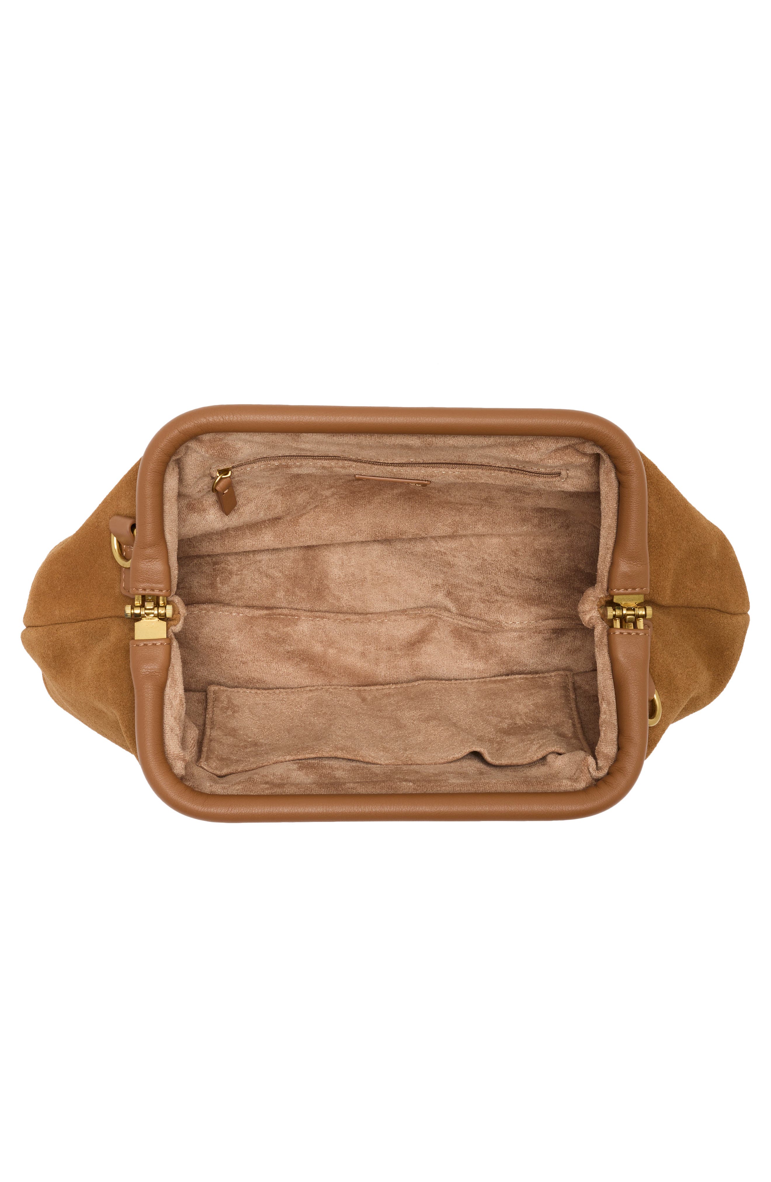 Suede Clutch, Alternate, color, COGNAC SUEDE