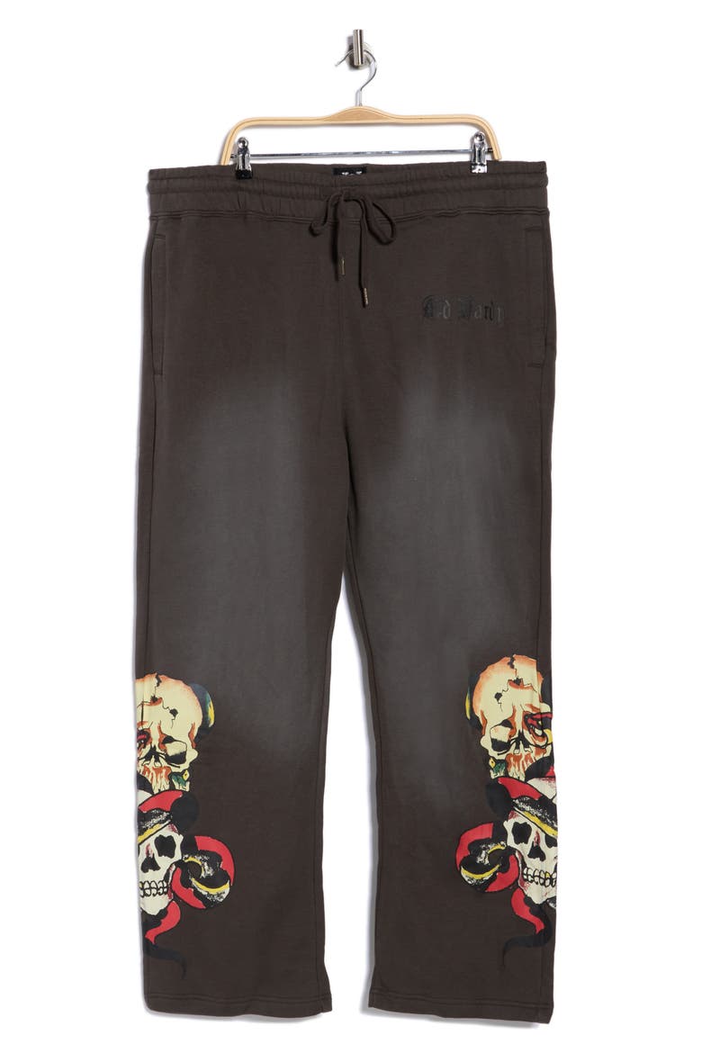 Skulls Baggy Sweatpants, Alternate, color, SUNFADE GREY
