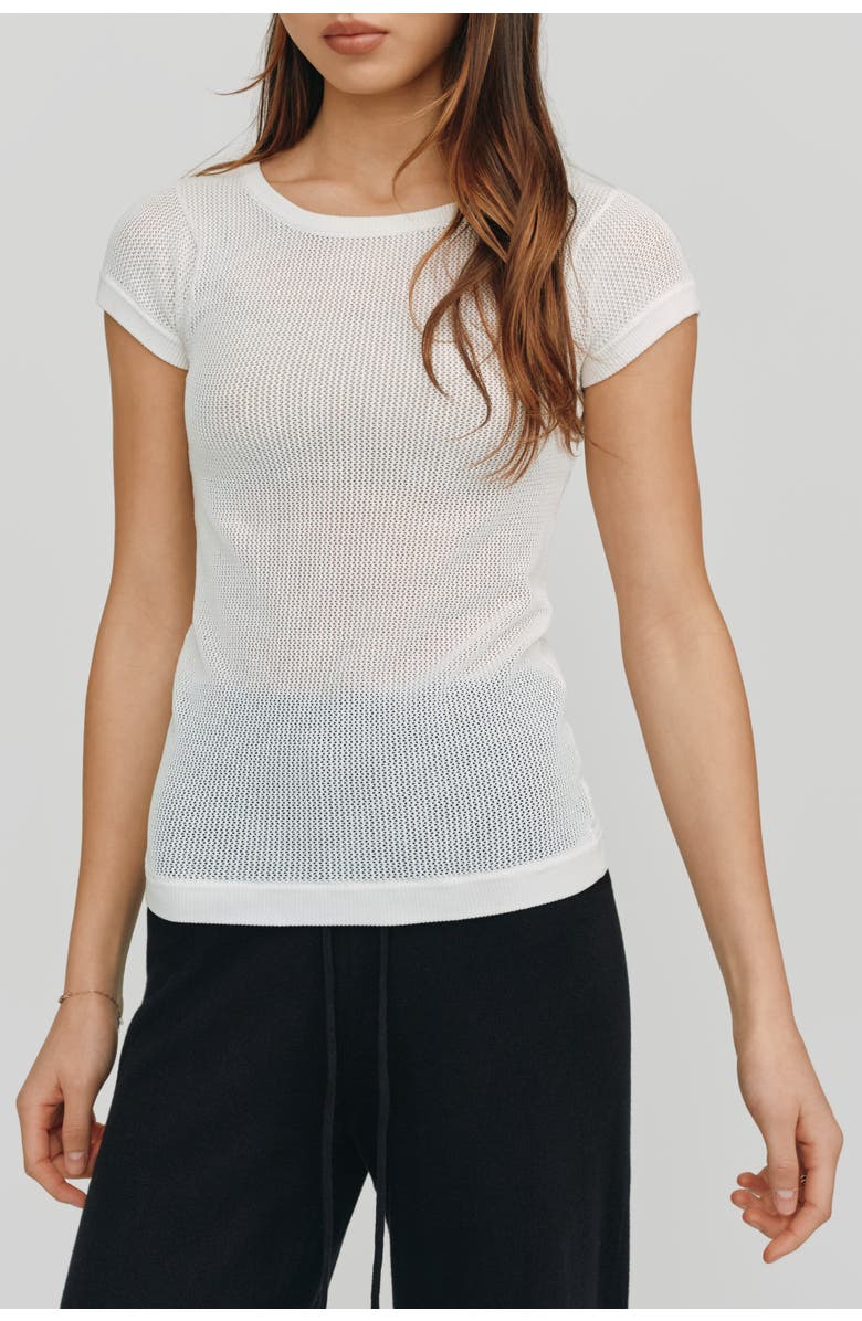 Kathryn McCarron Ella Mesh Tee, Alternate, color, White