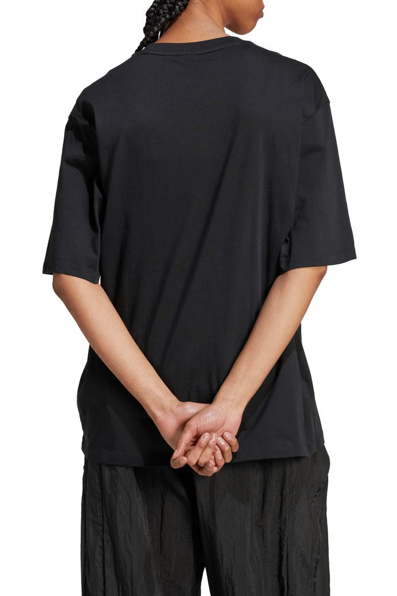 Essentials Lifestyle Trefoil Logo Cotton T-Shirt, Alternate, color, BLACK