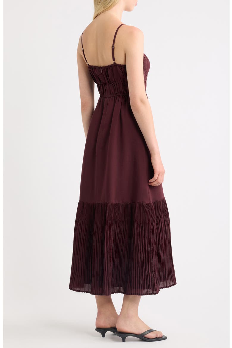 Pleated Sleeveless Maxi Dress, Alternate, color, WINE