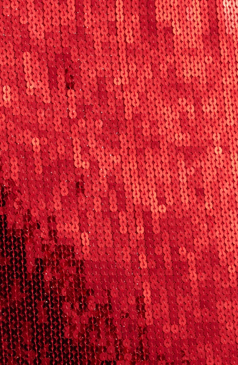 ICHI Ihmollia Sequin Fringe Skirt, Alternate, color, Red