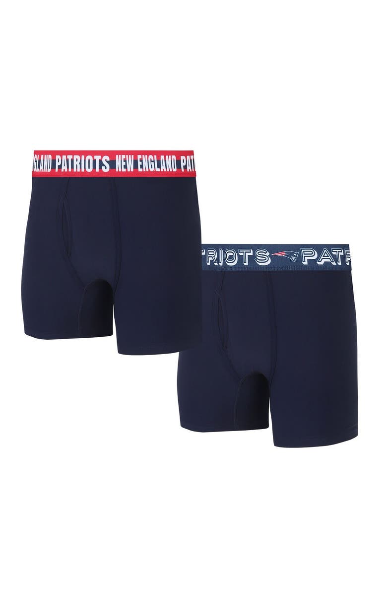 CONCEPTS SPORT Men's Concepts Sport New England Patriots Gauge Knit Boxer Brief Two-Pack, Main, color, 