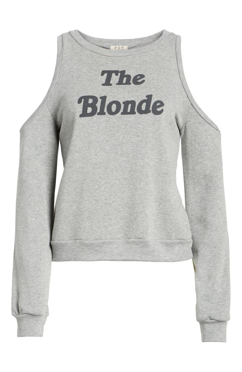 PST by Project Social T The Blonde Cold Shoulder Sweatshirt, Alternate, color, 