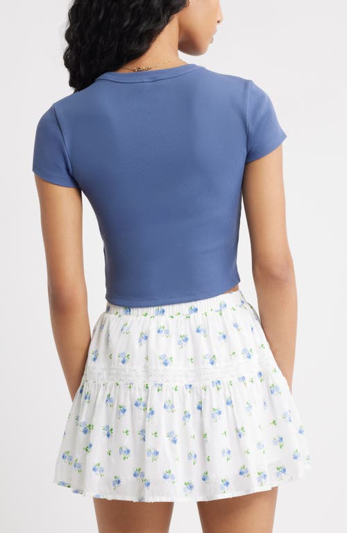 Bp. Compact Rib Crop Baby Tee In Blue