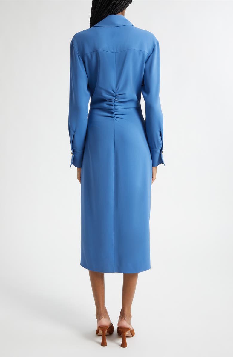 Veronica Beard Loxley Long Sleeve Midi Shirtdress, Alternate, color, Blue Coast