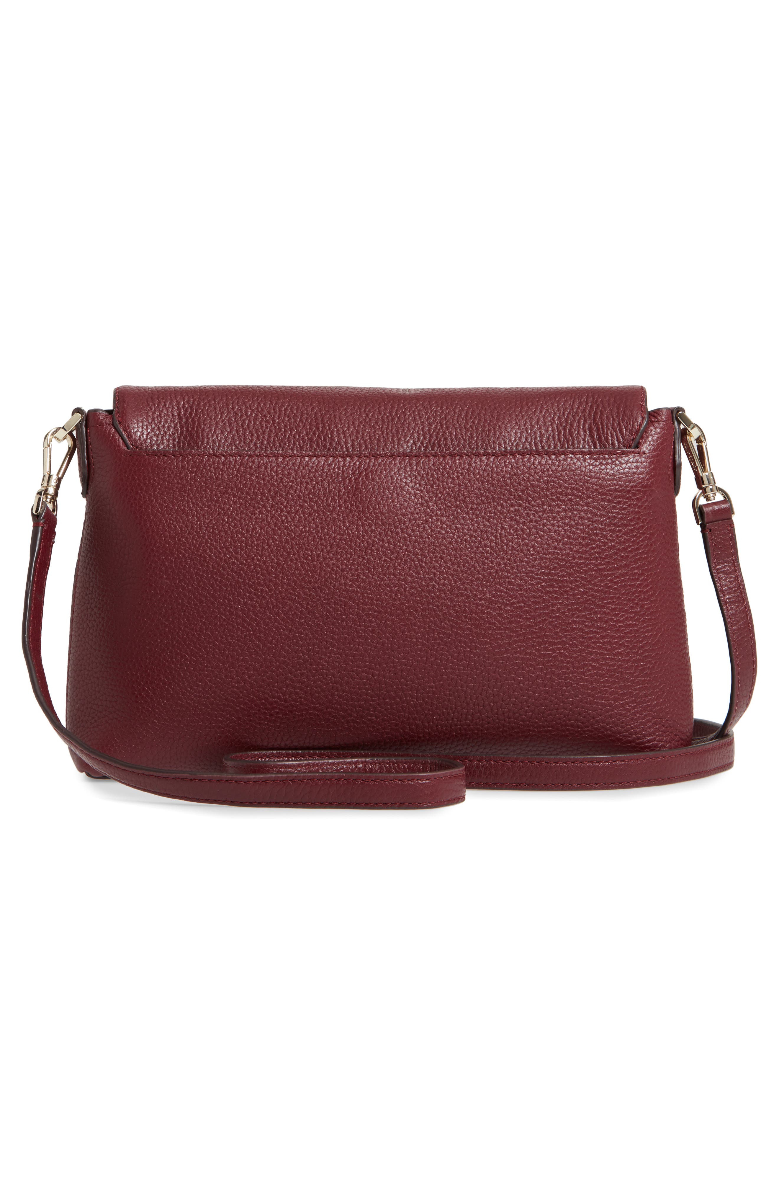 large polly leather crossbody bag, Alternate, color, CHERRYWOOD