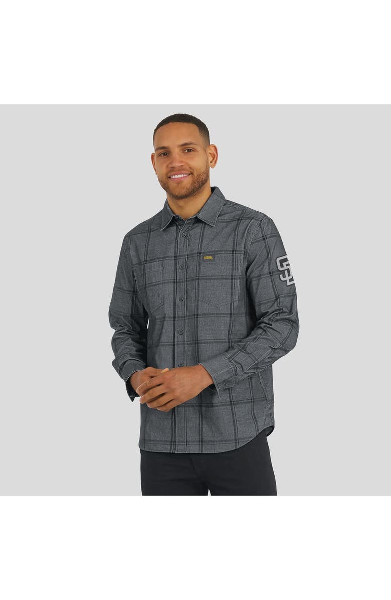 Darius Rucker Collection by Fanatics Men's Darius Rucker Collection by Fanatics Gray San Diego Padres Thin Wale Corduroy Plaid Button Up Shirt, Alternate, color, Gray