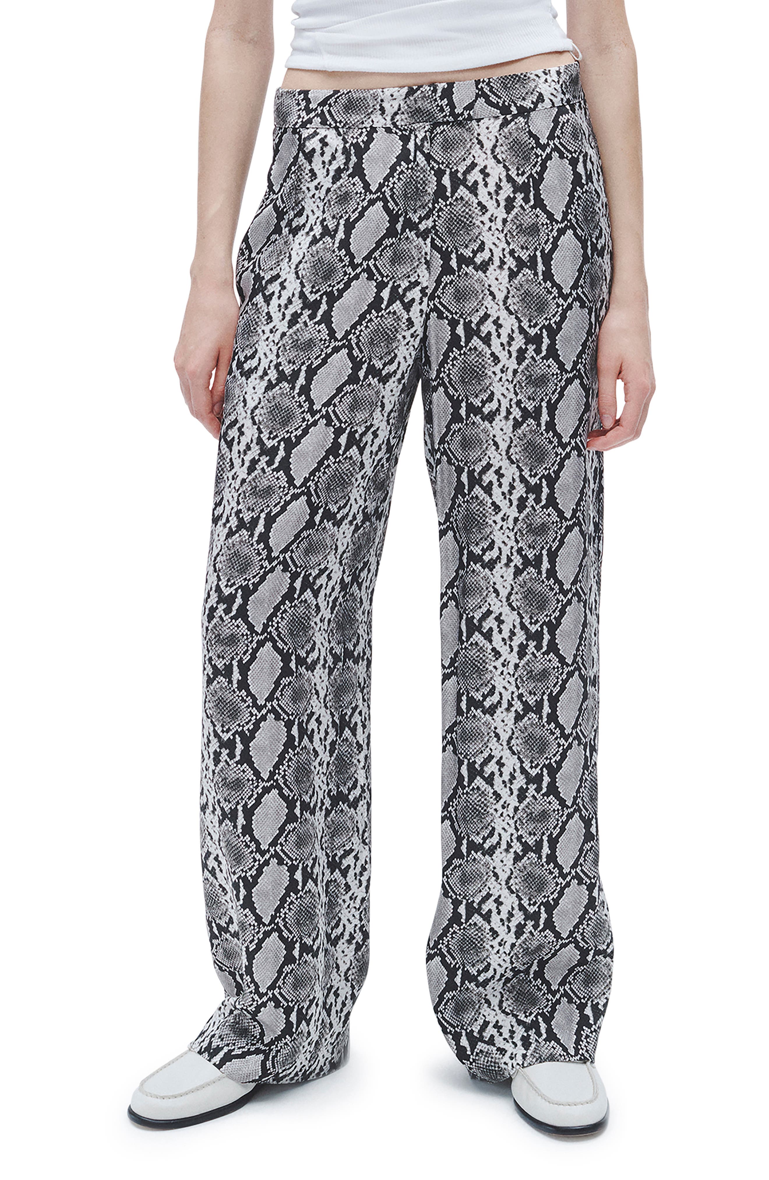 rag & bone Lace Print Silk Blend Wide Leg Pants