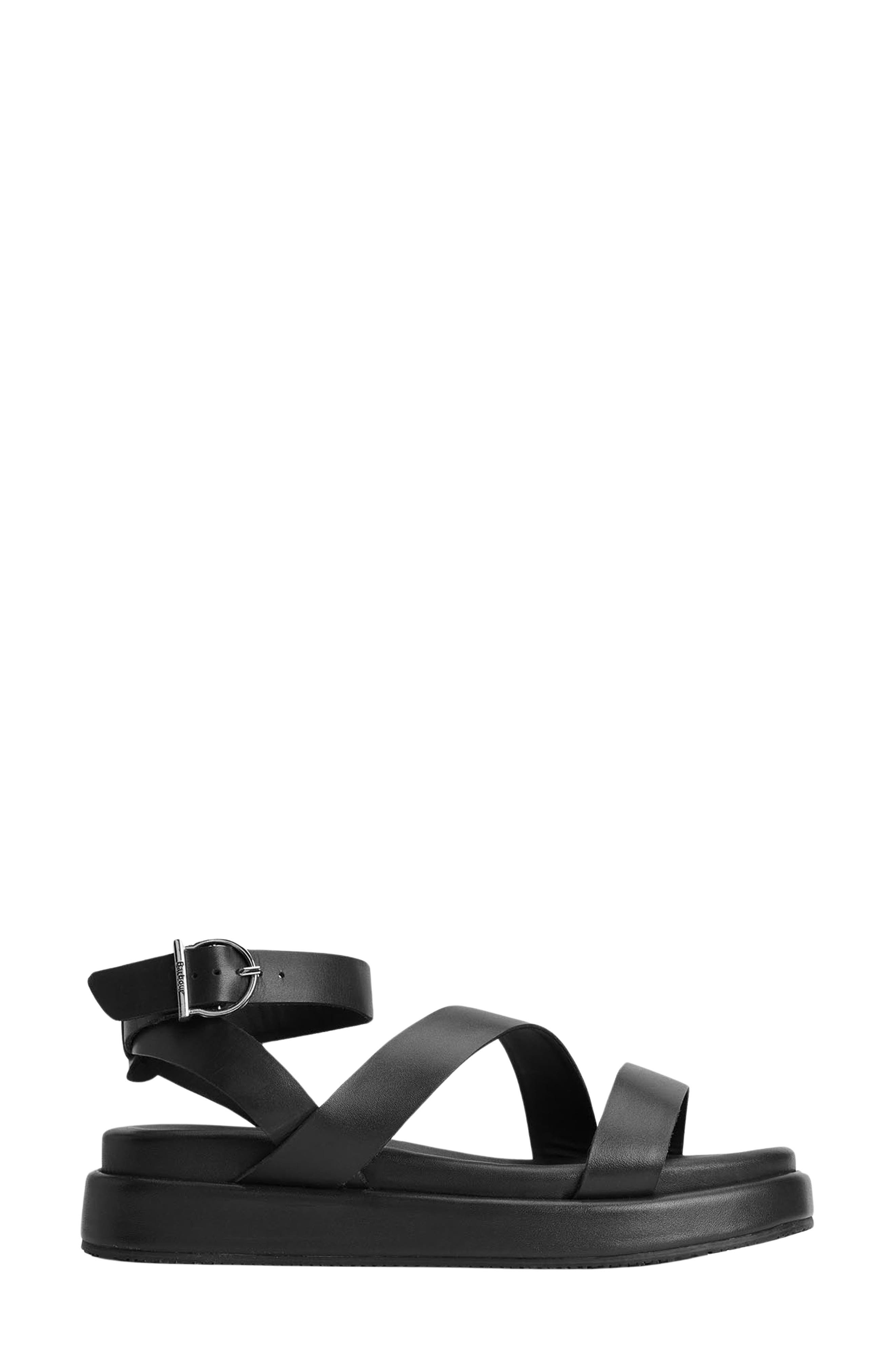 Barbour Ivy Ankle Strap Platform Sandal, Alternate, color, Black