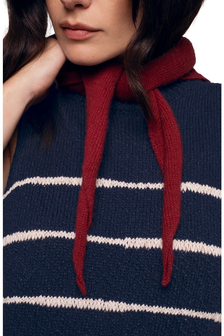 Drop Stitch Knitted Vest Top, Alternate, color, Navy / Ecru