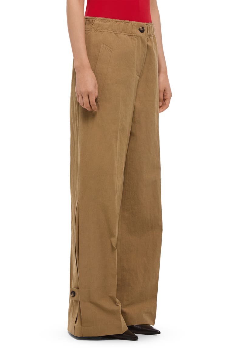 Cotton & Linen Wide Leg Trousers, Alternate, color, TRENCH