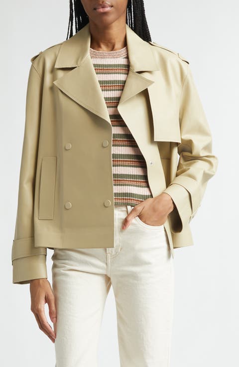 Heathcliff Crop Leather Trench Coat