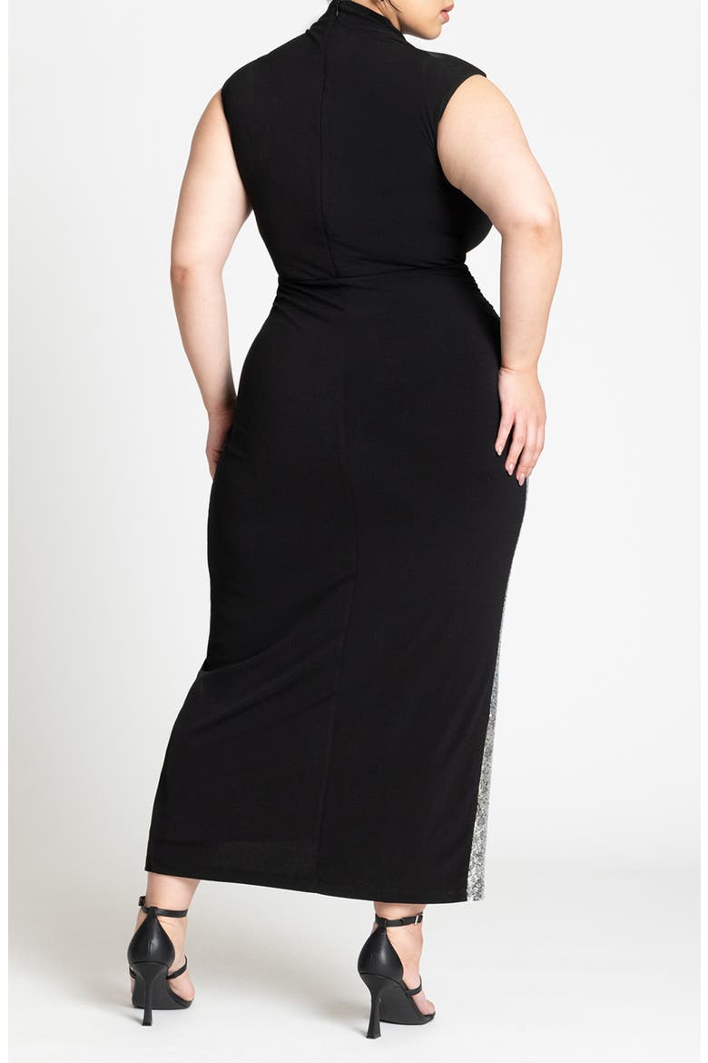 Funnel Neck Knit Dress With Sequin, Alternate, color, BLACK ONYX