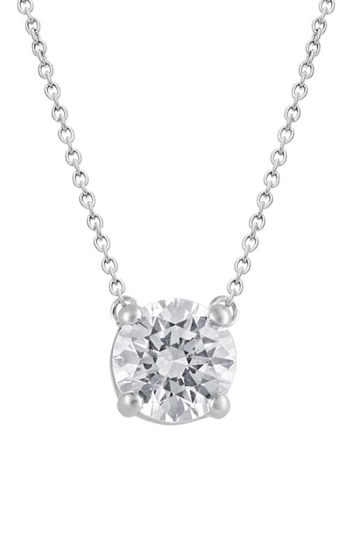 Badgley Mischka Collection 14k Gold Round Cut Lab-created Diamond Pendant Necklace In White Gold