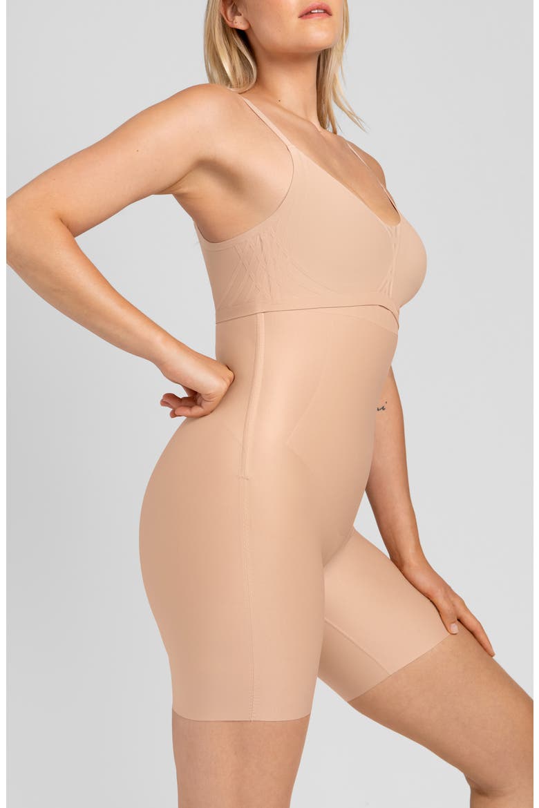 No-Show High-Waist Shaping Shorts, Alternate, color, SAND