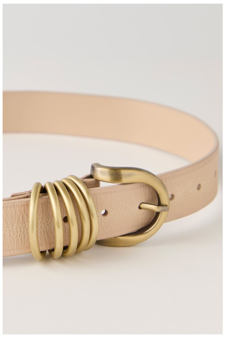 Rori Leather Belt, Alternate, color, CREAM