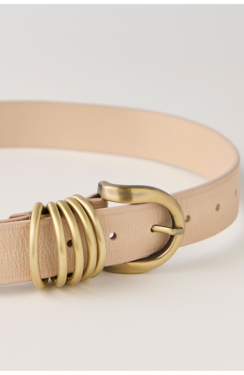 Free People Rori Leather Belt, Alternate, color, Cream