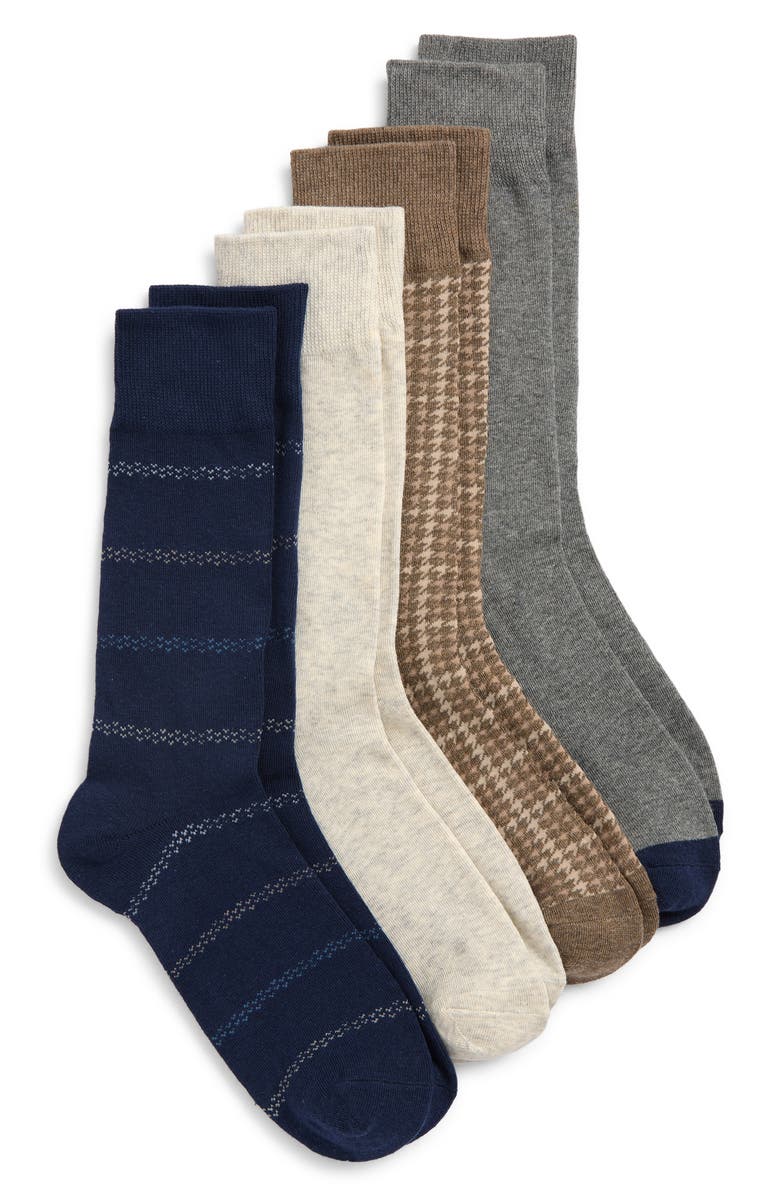 Cole Haan Assorted 4-Pack Dress Socks, Main, color,